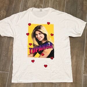 White Graphic Tee with Topanga Print